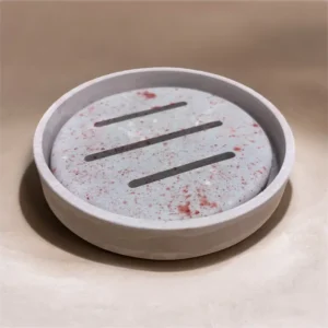 Porte-savon rond en 2 pièces